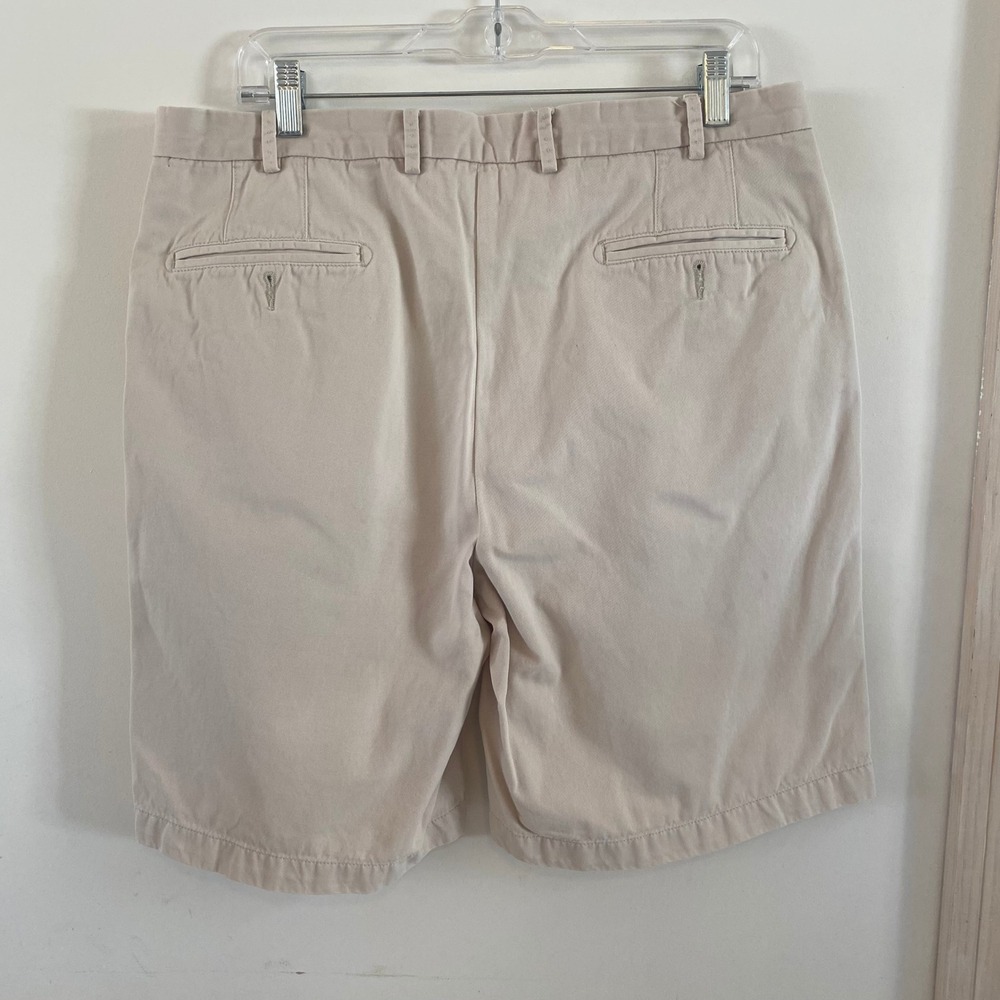 Peter Millar Mens‎ Shorts Beige Pima Cotton Flat Front Casual Chino Size 35 - Picture 2 of 4